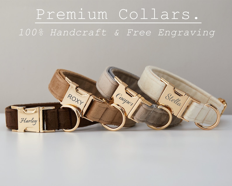 Velvet Dog Collar & Leash Set