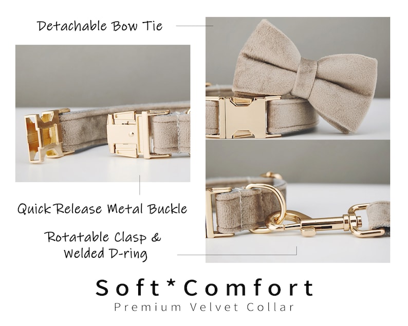 Velvet Dog Collar & Leash Set - Image 6